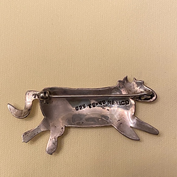 Cow brooch marked 925 Mexico. In vintage condition. - Picture 4 of 4